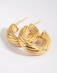 Gold Plated Stainless Steel Hoop Earrings - link has visual effect only