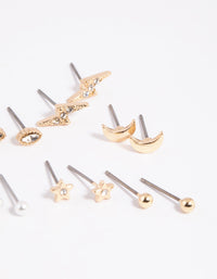 Gold Celestial Pearl Stud Earring 8-Pack - link has visual effect only