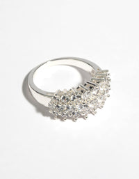 Silver Cubic Zirconia Cluster Ring - link has visual effect only