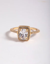 Gold Cubic Zirconia Ring - link has visual effect only
