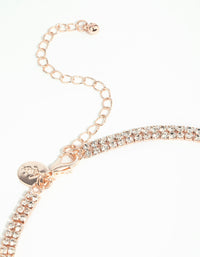 Rose Gold Teardrop Diamante Necklace & Earrings Set - link has visual effect only