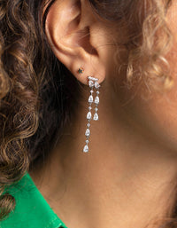 Diamond Simulant Asymmetrical Drop Earrings - link has visual effect only