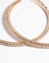 Gold Cubic Zirconia Pave Hoop Earrings - link has visual effect only