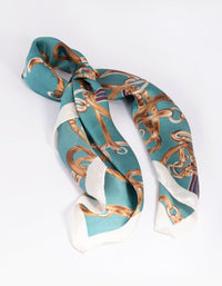 Blue Chain Link Bandana Hair Scarf - link has visual effect only