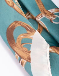 Blue Chain Link Bandana Hair Scarf - link has visual effect only