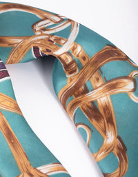 Blue Chain Link Bandana Hair Scarf - link has visual effect only