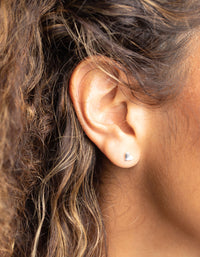 Sterling Silver Heart Stud Earrings - link has visual effect only