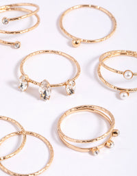 Gold Dainty Oval Ring Stack Pack - link has visual effect only