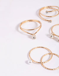 Gold Dainty Oval Ring Stack Pack - link has visual effect only