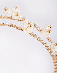 Gold Pearlised Flower Headband - link has visual effect only