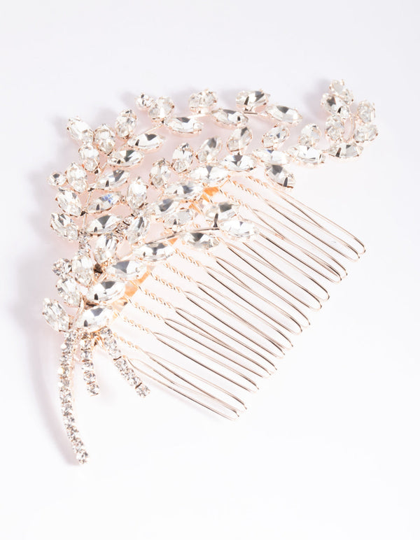 Rose Gold Country Posy Comb