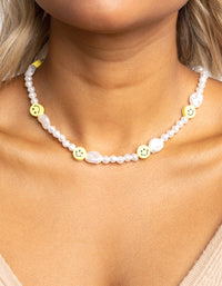 90s Smiley Pearl Necklace - link has visual effect only
