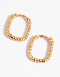 Gold Plated Sterling Silver Twisted Huggie Hoop Earrings - link has visual effect only
