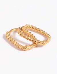 Gold Plated Sterling Silver Twisted Huggie Hoop Earrings - link has visual effect only