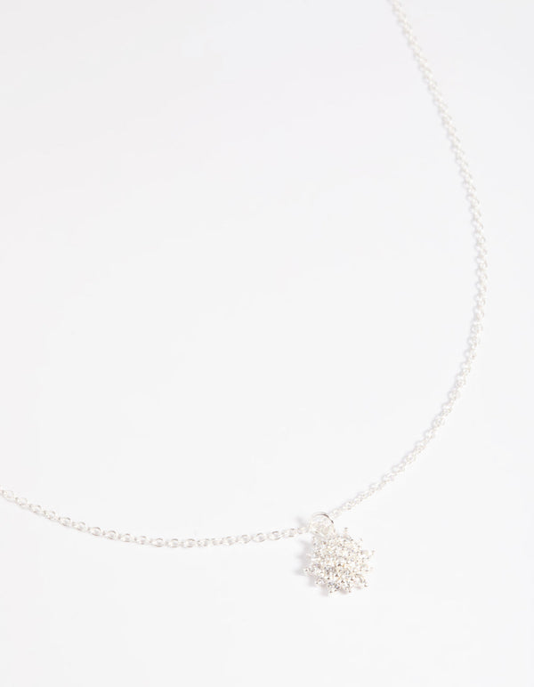 Sterling Silver Cubic Zirconia Sun Necklace