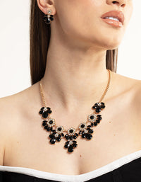 Black Mixed Stone Necklace & Earrings Set - link has visual effect only