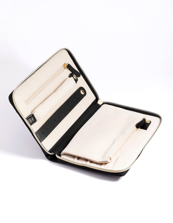 Black Quilted Jewellery Case