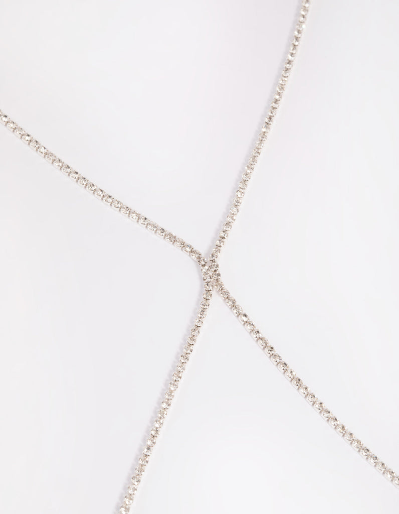 Silver Diamante Cross Body Chain - Lovisa