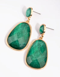 Green Stone Drop Earrings - link has visual effect only