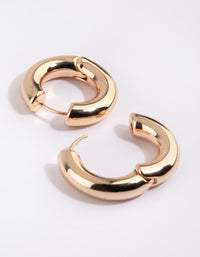 Gold Chunky Huggie Hoop Earrings - link has visual effect only