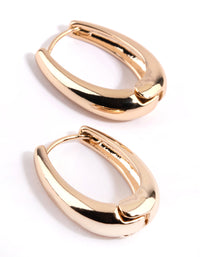 Gold Oval Huggie Hoop Earrings - link has visual effect only