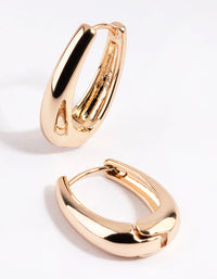 Gold Oval Huggie Hoop Earrings - link has visual effect only