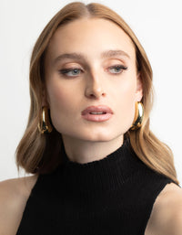 Gold Plated Brass Bold Hoop Earrings - link has visual effect only