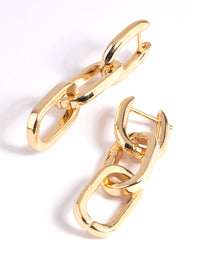 Gold Plated Rectangle Drop Earrings - link has visual effect only