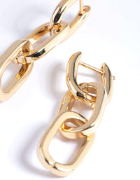 Gold Plated Rectangle Drop Earrings - link has visual effect only