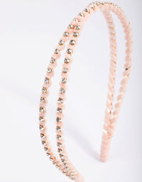 Blush Diamante Crossover Headband - link has visual effect only