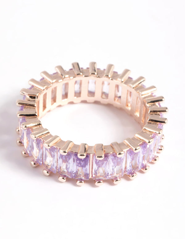 Rose Gold Lilac Cubic Zirconia Ring