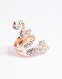 Rose Gold Diamante Snake Ring - link has visual effect only