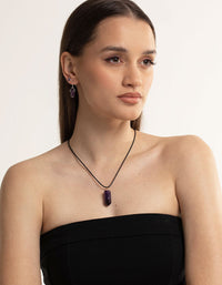 Gold Amethyst Shard Cord Necklace - link has visual effect only