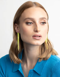 Yellow Waterfall Chain Drop Earrings - link has visual effect only