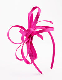 Pink Satin Fabric Looped Fascinator Aliceband - link has visual effect only