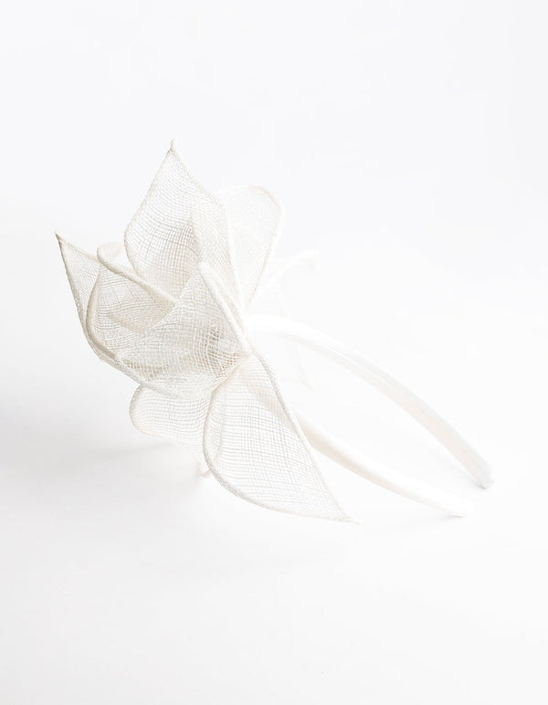 White Petal Sinamay Fascinator