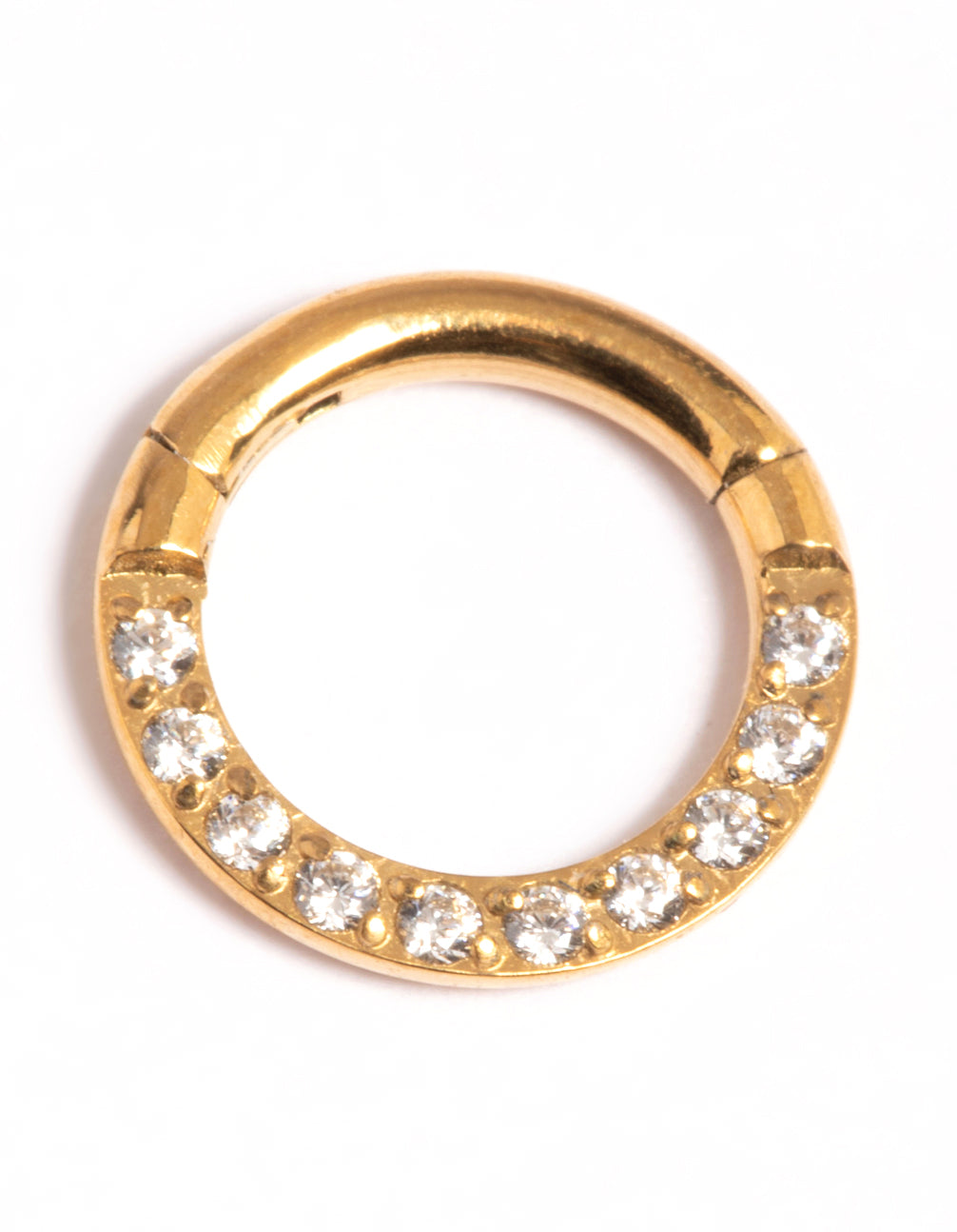 Gold Plated Titanium Cubic Zirconia 6mm Clicker