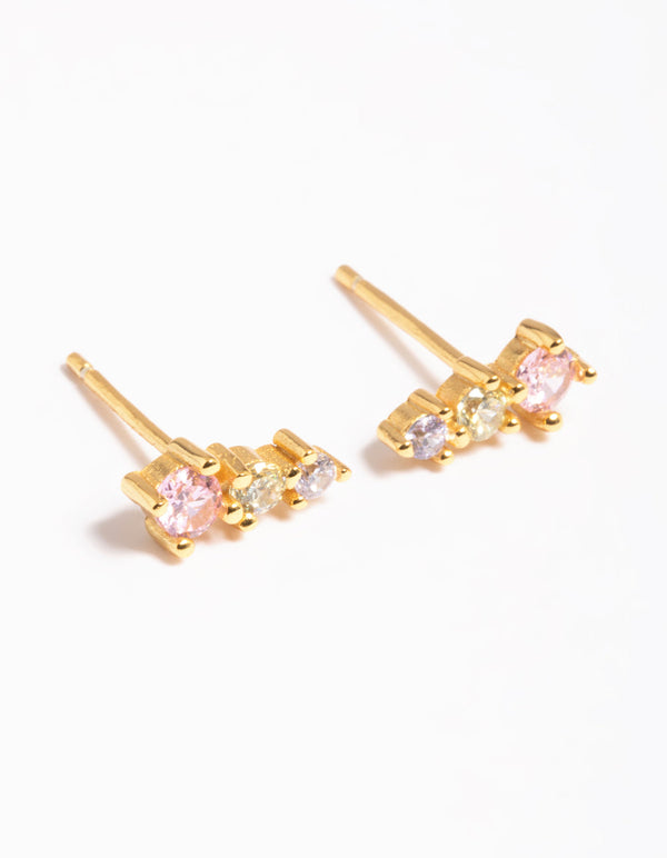 Gold Plated Sterling Silver Ascended Crawler Earrings