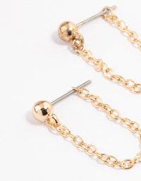Gold Ball Chain Front & Back Earrings - link has visual effect only