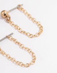 Gold Ball Chain Front & Back Earrings - link has visual effect only