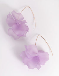 Rose Gold Frosted Flower Drop Earrings - link has visual effect only