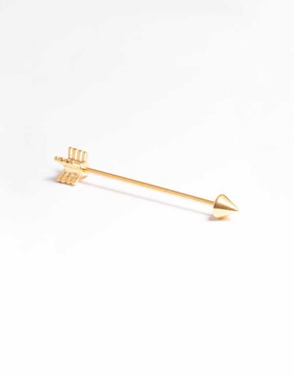 Gold Plated Surgical Steel Arrow Industrial Bar