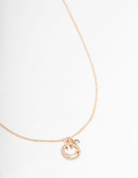 Gold Diamante Smiley Necklace - link has visual effect only