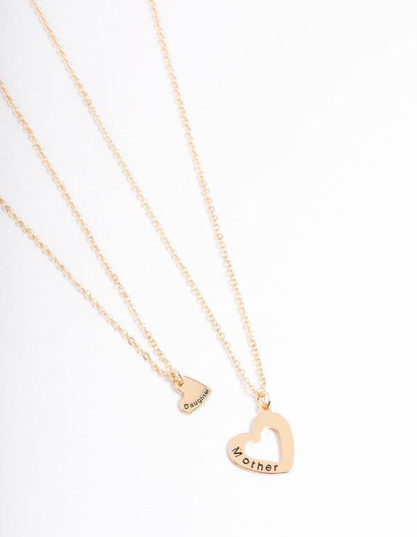 Gold Open Heart Necklace Pack