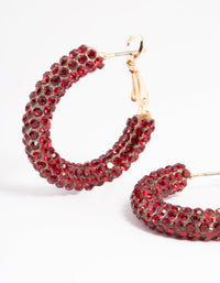 Red Diamante 20mm Sparkle Hoop Earrings - link has visual effect only