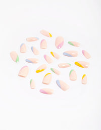 Multi Splice Coloured Tips Press On Nails - link has visual effect only