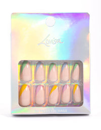 Multi Splice Coloured Tips Press On Nails - link has visual effect only