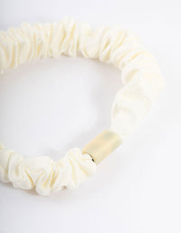 Cream Fabric Clamp Thin Scrunchie - link has visual effect only
