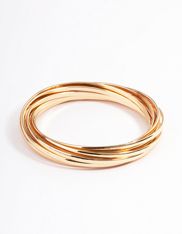 Gold Plain Molten Bracelet 9-Pack