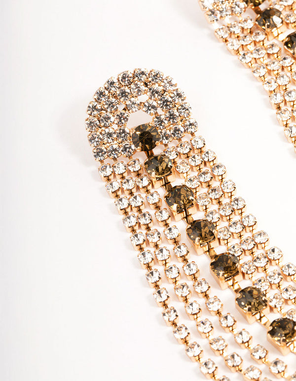 Silver Jet Bling Tassel Earrings